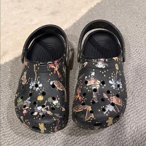Kids Harry Potter Black Crocs with Colorful Print